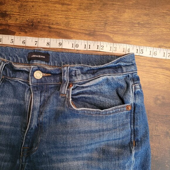 J Crew Jeans 27 P Slim Broken In Boyfriend Mid Rise Ripped Medium Light Wash - Picture 7 of 12